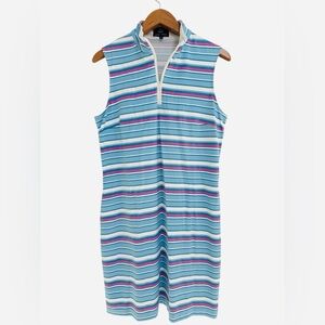Sailor Sailor Striped Sleeveless 1/4 Zip Dress or Cover up  Size Large